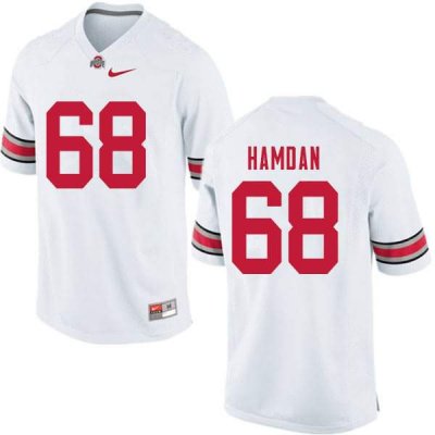 Men's Ohio State Buckeyes #68 Zaid Hamdan White Nike NCAA College Football Jersey Ventilation MUR4744PI